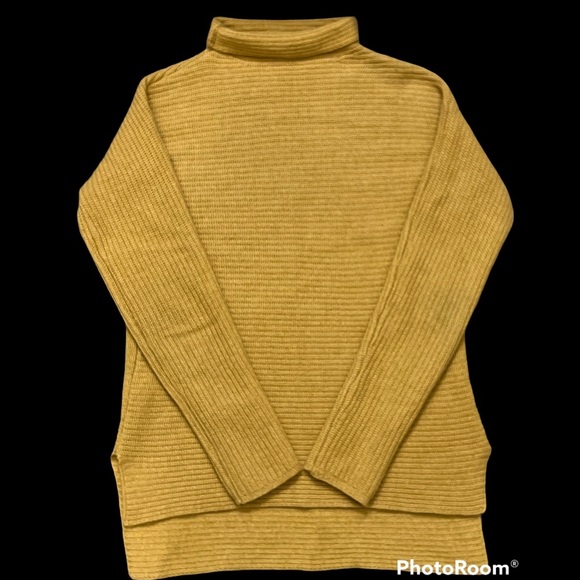 Bartolini Sweaters - Bartolini Wool Cashmere Blend Mock Neck Mustard Yellow Italian Sweater Cardigan